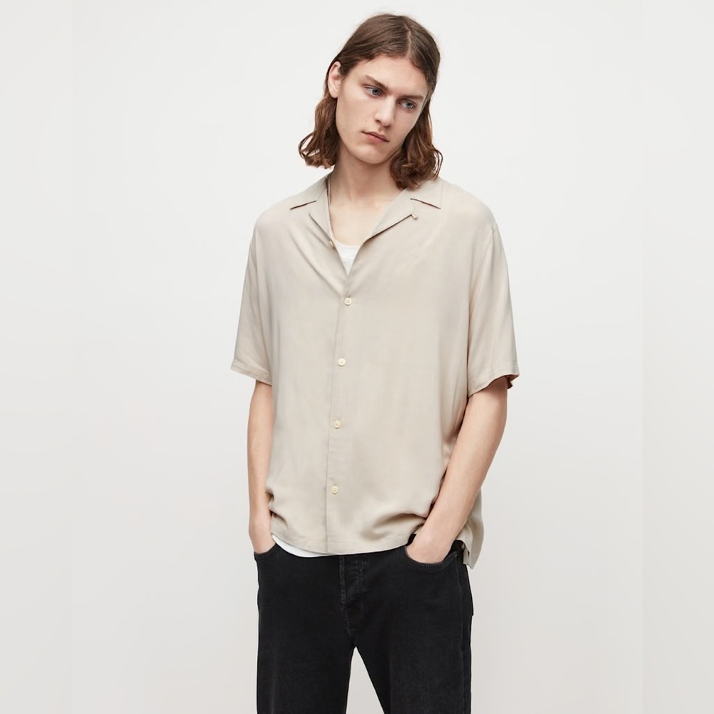 AllSaints VENICE REVERE COLLAR RAMSKULL SHIRT